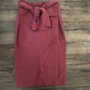 Asos Midi Skirt w/ Tie Detail - Berry Color, Sz 6
